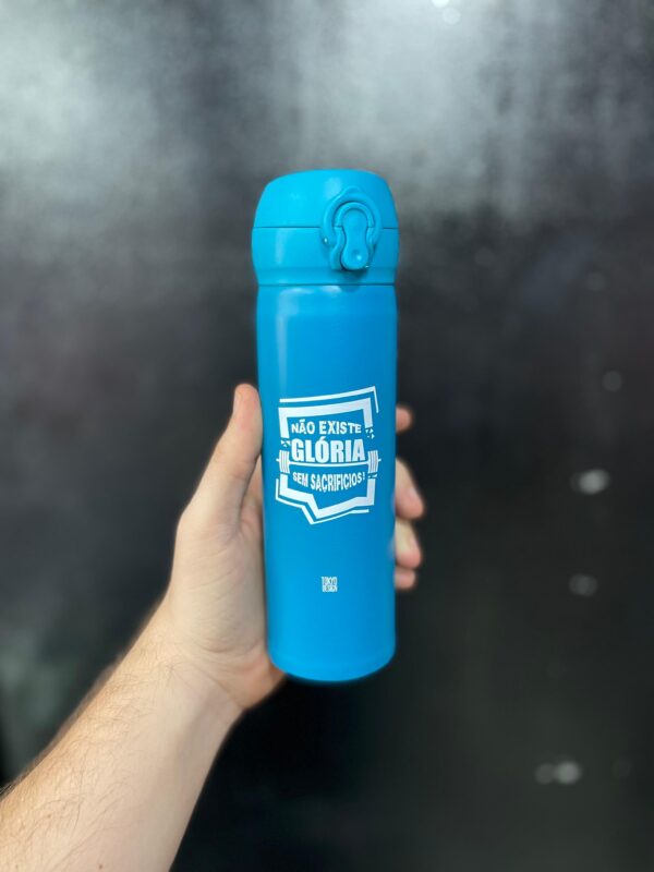 GARRAFA TÉRMICA AZUL NÃO EXISTE GLÓRIA SEM SACRIFÍCIOS