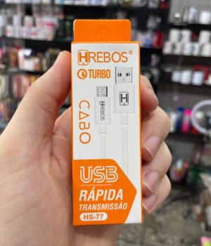 CABO USB + V8 1M BRANCO HS-77