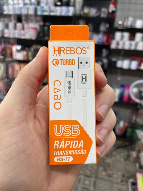 CABO USB + V8 1M BRANCO HS-77