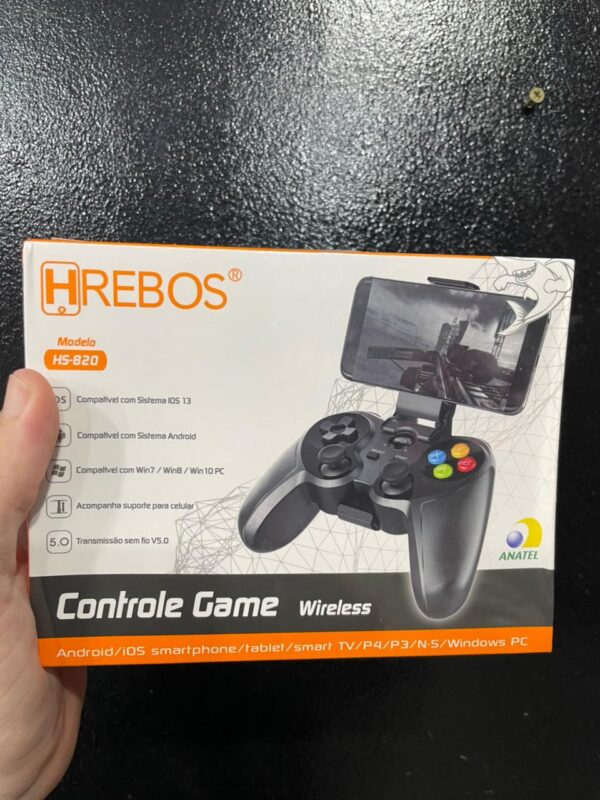 CONTROLE PARA CELULAR GAMEPAD BLUETOOTH HREBOS HS-820
