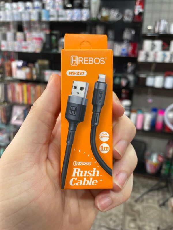 CABO USB + LIGHTNING 1M HS-237 PRETO