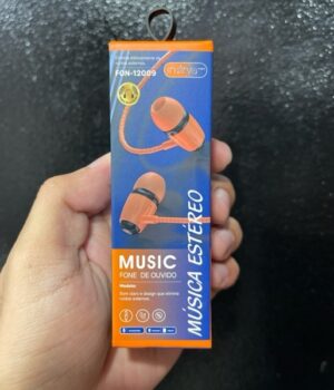 FONE DE OUVIDO COM FIO LARANJA INOVA 12009