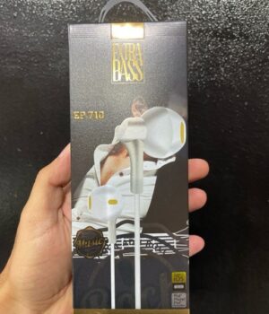 FONE DE OUVIDO COM FIO BRANCO EP-710