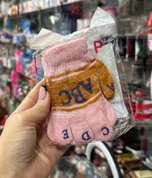 LUVA INFANTIL P ROSA COM MARROM