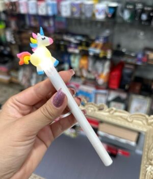 CANETA UNICÓRNIO COM LUZ