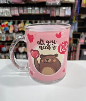 CANECA DE VIDRO ALL YOU NEED IS LOVE