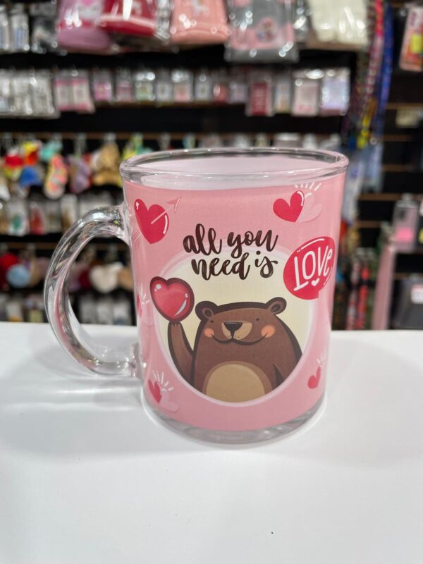CANECA DE VIDRO ALL YOU NEED IS LOVE