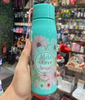 GARRAFA PLÁSTICO AZUL SQUEEZE MÃE MELHOR AMIGA! 500ML