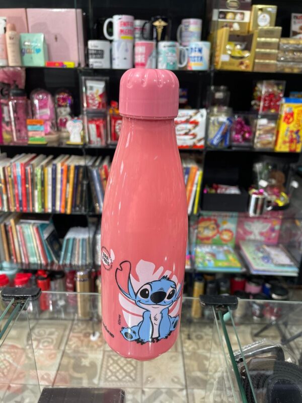 GARRAFA PLÁSTICO ROSA SQUEEZE STITCH 600ML