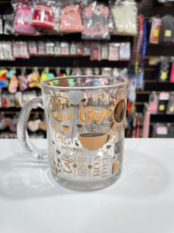 CANECA DE VIDRO COMECE SEU DIA COM UMA XÍCARA DE CAFÉ