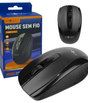 MOUSE SEM FIO RECARREGÁVEL INOVA M20100 PRETO USB 2.4G