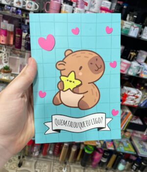 CADERNO CAPIVARA QUEM FALOU QUE EU LIGO! 80 FOLHAS TAM. A5