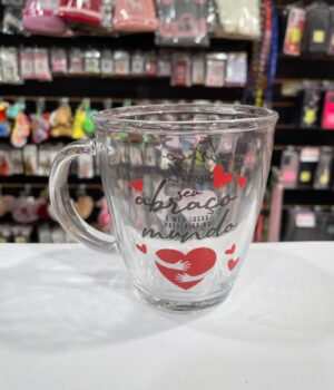 CANECA DE VIDRO SEU ABRAÇO É MEU LUGAR PREFERIDO NO MUNDO