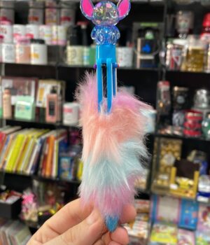 CANETA STITCH 6 CORES AZUL COM POMPOM