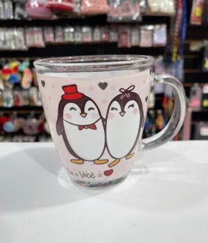 CANECA DE VIDRO EU + VOCÊ = LOVE