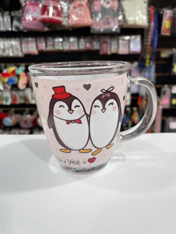 CANECA DE VIDRO EU + VOCÊ = LOVE