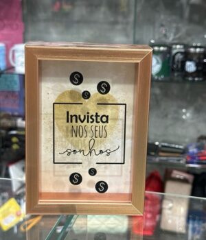 QUADRO COFRE 11x16CM | INVISTA NOS SEUS SONHOS