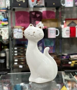 ENFEITE PEQUENO DE PORCELANA | GATO BRANCO