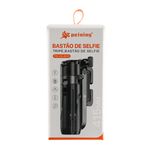 BASTÃO E TRIPÉ DE SELFIE COM CONTROLE E MOSQUETÃO 41.5CM PEI-EX-2015
