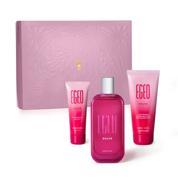 KIT EGEO DOLCE COM 1 COLÔNIA 90ML, 1 CREME DESOD CORPORAL 100ML, 1 CREME DESOD PARA MÃOS 50G
