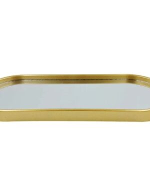 BANDEJA DECORATIVA ESPELHADA DOURADA 30X11.8CM