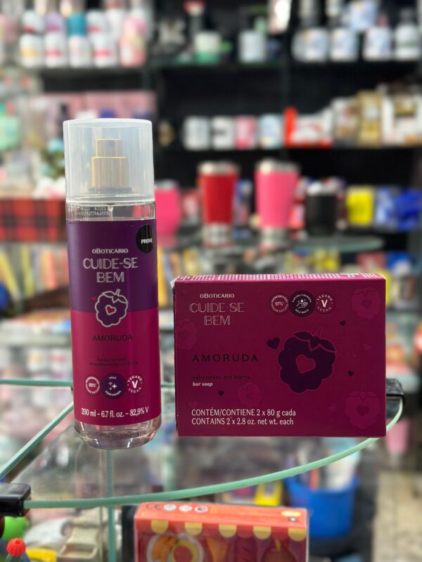KIT AMORUDA: SABONETE 2X80G + BODY SPLASH 200ML