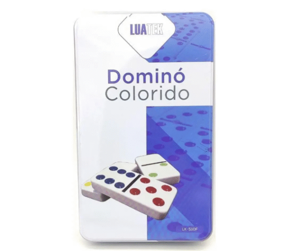 JOGO DOMINÓ EM LATA COLORIDO LUATEK LK-5010F