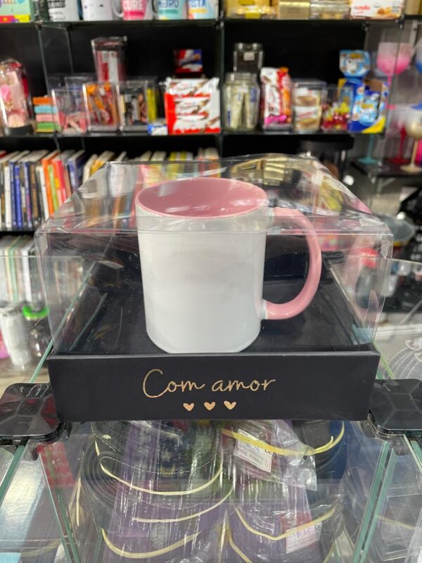CAIXA COM CANECA ALÇA E INTERIOR COLORIDO (ESCOLHA A COR)