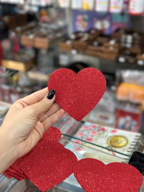 10 CORAÇÕES VERMELHOS DE EVA 10CM PARA SURPRESAS ROMÂNTICAS OU DECORAÇÕES
