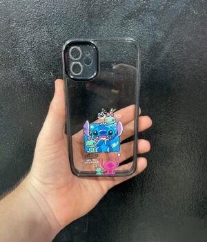 CAPINHA DE CELULAR IPHONE 11 BORDA PRETA STITCH