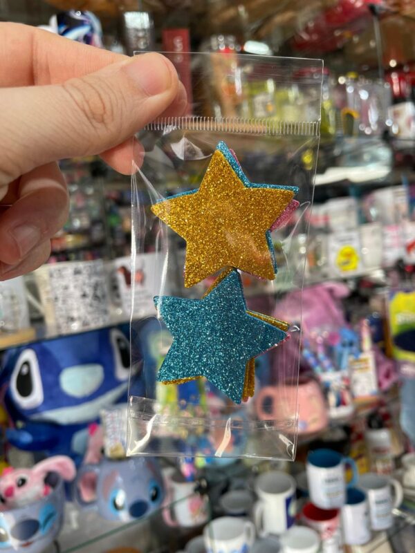 9 ESTRELAS DE EVA COM GLITTER MULTICOLORIDAS PARA SURPRESAS ROMÂNTICAS OU DECORAÇÕES