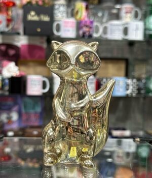 ENFEITE PEQUENO DE PORCELANA | RAPOSA DOURADA