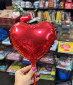 BALÃO VERMELHO DE CORAÇÃO LISO