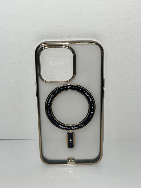 CAPINHA DE CELULAR IPHONE 13 PRO BORDA DOURADA MAGSAFE