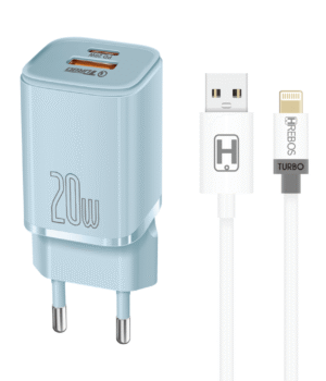 CARREGADOR TIPO C + USB COM CABO LIGHTNING 20W HS-505 i