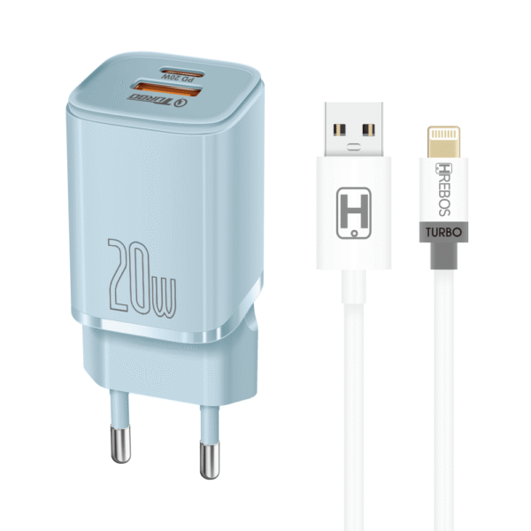 CARREGADOR TIPO C + USB COM CABO LIGHTNING 20W HS-505 i