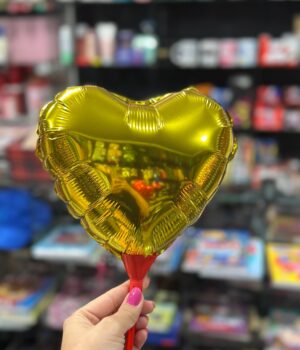 BALÃO DOURADO DE CORAÇÃO LISO