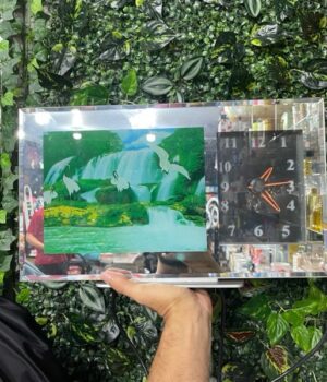 RELÓGIO ESPELHADO COM LUZ E SONS DA NATUREZA