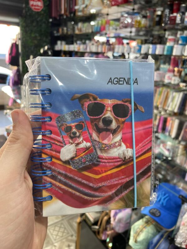 AGENDA AZUL CACHORRINHO COM ÓCULOS