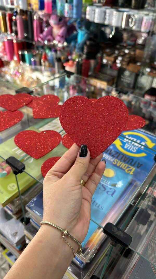 10 CORAÇÕES VERMELHOS DE EVA 10CM PARA SURPRESAS ROMÂNTICAS OU DECORAÇÕES - Imagem 2
