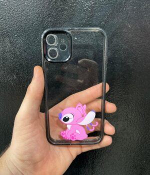 CAPINHA DE CELULAR IPHONE 11 BORDA PRETA STITCH