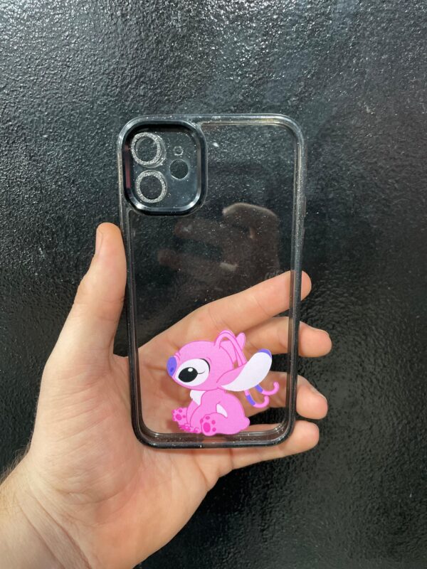 CAPINHA DE CELULAR IPHONE 11 BORDA PRETA STITCH