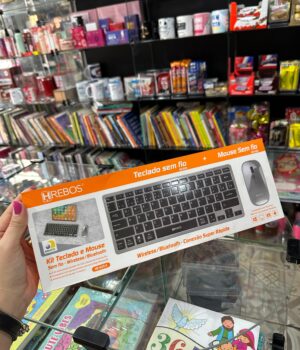 TECLADO SEM FIO + MOUSE SEM FIO HREBOS HS-525K BLUETOOTH
