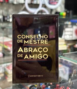 MINI PLAQUINHA DE VIDRO 12x8CM CONSELHO DE MESTRE ABRAÇO DE AMIGO