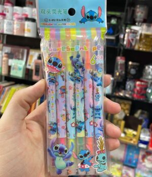 KIT CANETINHAS PARA COLORIR BOBBIE GOODS 2 PONTAS STITCH 6 CORES