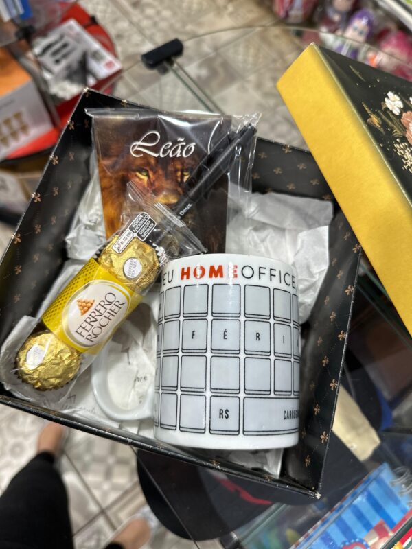 CAIXA COM CANECA  HOME OFFICE + FERRERO + BLOCO DE NOTAS COM CANETA - Imagem 2