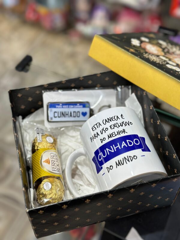 CAIXA COM CANECA CUNHADO + FERRERO + CHAVEIRO TIO - Imagem 2