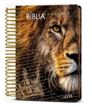 BÍBLIA SAGRADA ANOTE ESPIRAL LEÃO DE JUDÁ NVI LETRA NORMAL CAPA DURA