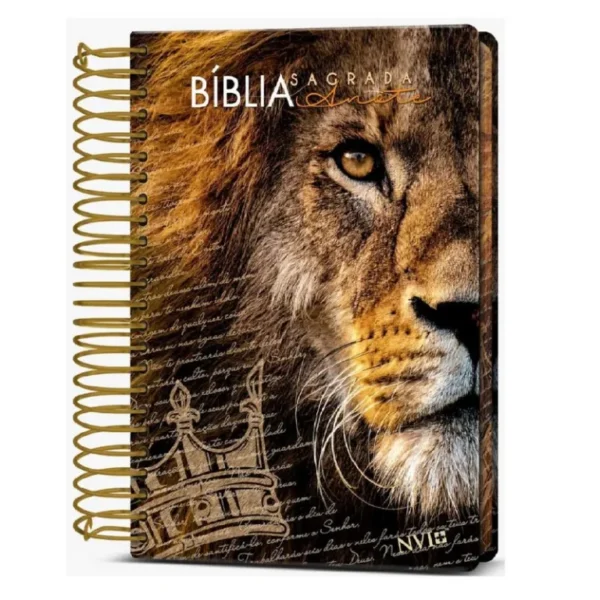 BÍBLIA SAGRADA ANOTE ESPIRAL LEÃO DE JUDÁ NVI LETRA NORMAL CAPA DURA
