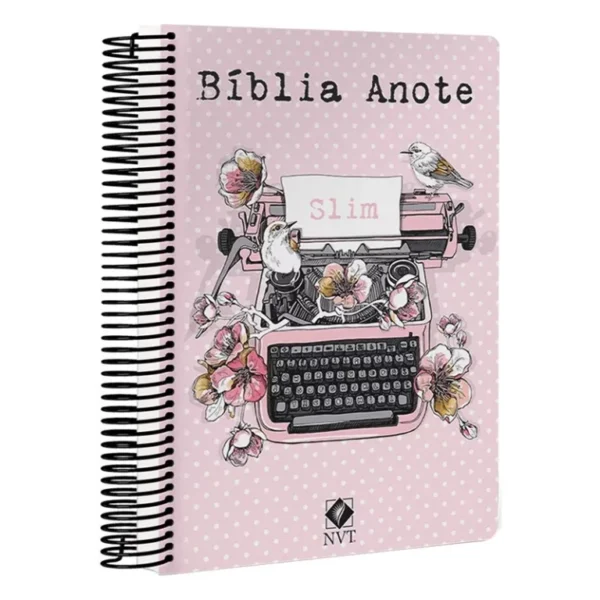 BÍBLIA NVT ANOTE SLIM ESPIRAL TYPO ROSA